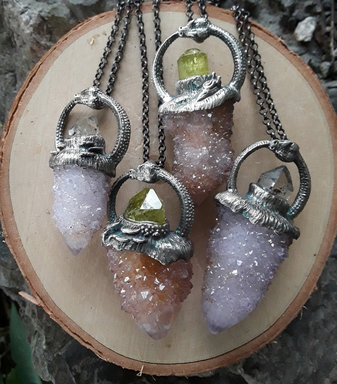 Image of raw crystal necklace